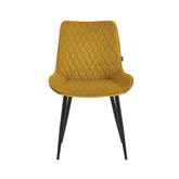 Adama Dining Chair - Ochre Yellow Velvet
